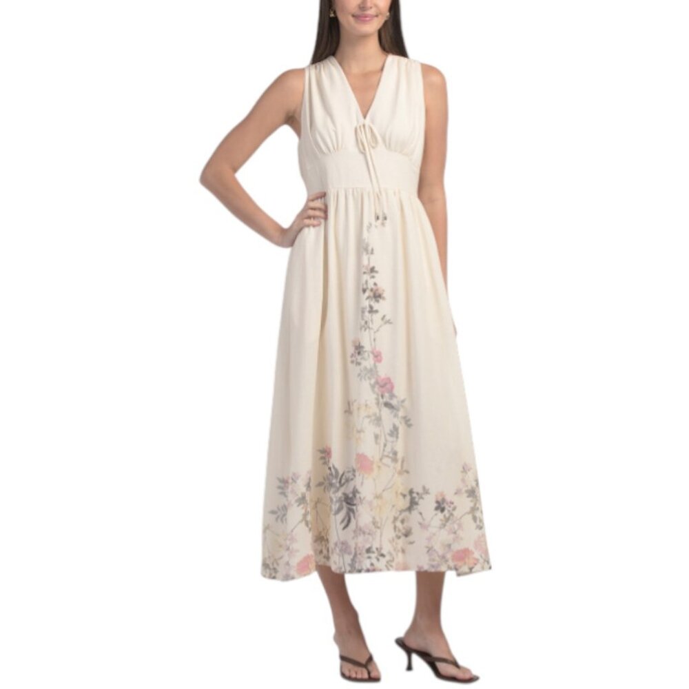 TAYLOR Smocked Waist Floral Maxi Dress